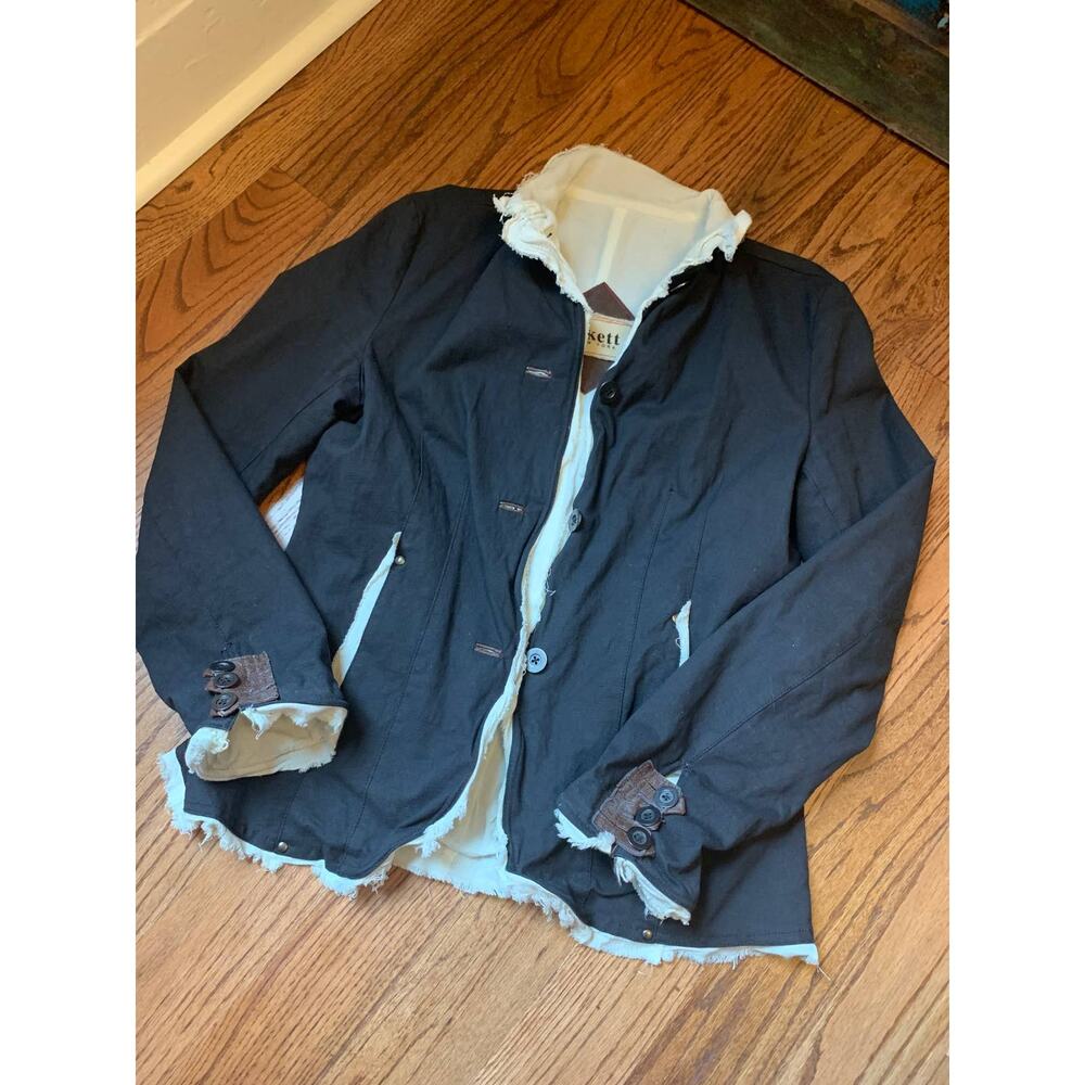Jakett black frayed boho jacket